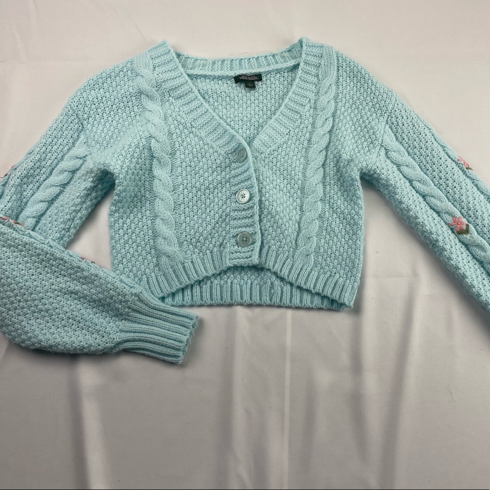 wild fable teal sweater with pink roses #sweater #wildfable